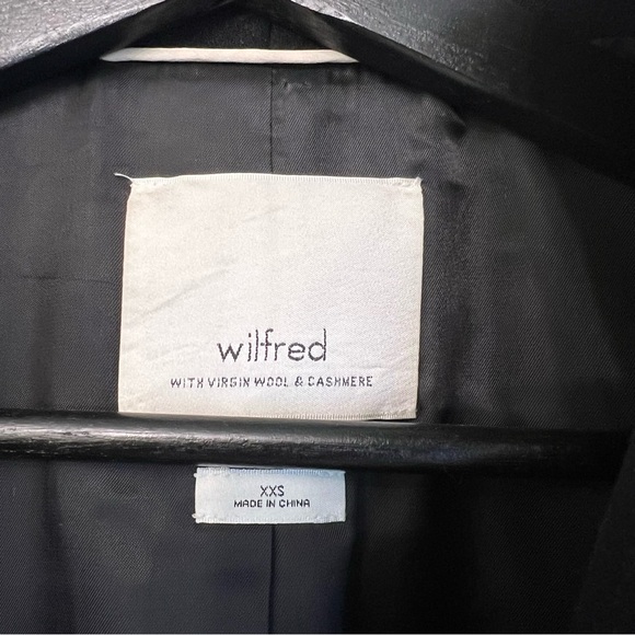 Wilfred Aritzia Wool Cashmere Italy Cocoon Coat Black XXS Minimalist Winter Chic - Picture 4 of 7